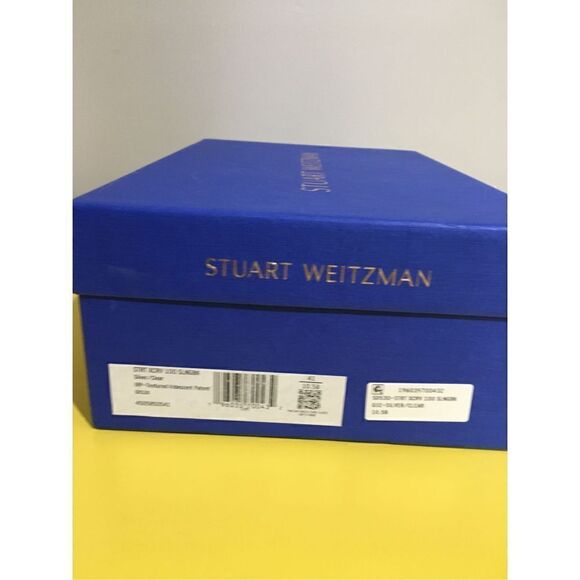 STUART Weitzman Xcurve 100 Metallic Leather Slingback Pumps Size 10 1/2 NIB - Picture 9 of 9